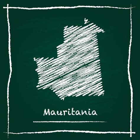 Mano Del Mapa Del Vector Del Esquema De Mauritania Dibujada Con