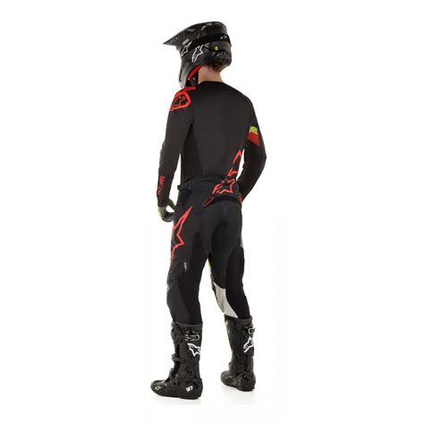 Maillot Cross Alpinestars Techstar Venom Noir Rouge Fluo Jaune Fluo