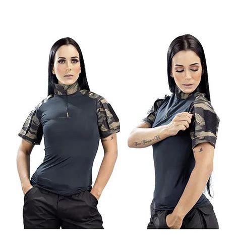 Combat Shirt Feminina Tiger Jungle Safo Military Loja Wwart Tático Militar Airsoft