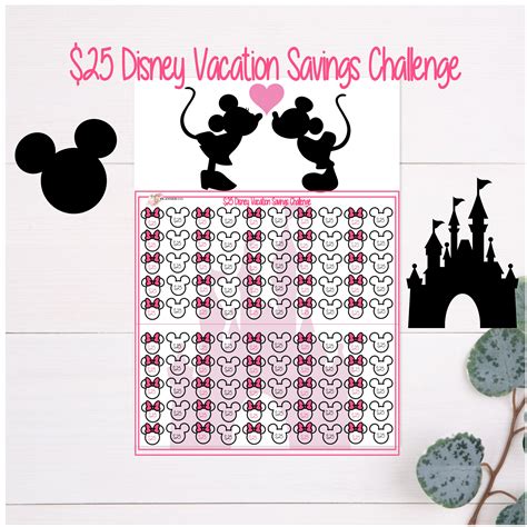 Disney Vacation Savings Challenge Savings Challenge Mickey Etsy