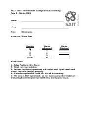 ACCT 380 Quiz 3 Winter 2021 V2 Docx ACCT 380 Intermediate