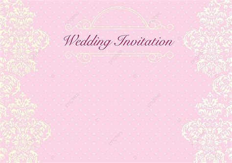 Pink Wedding Invitation Card Background Template With Patterns Vector