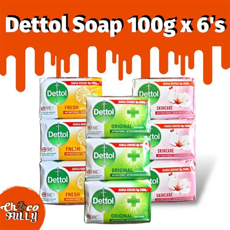 Dettol Anti Bacterial Soap 100g X 6pcs Original Fresh Skincare