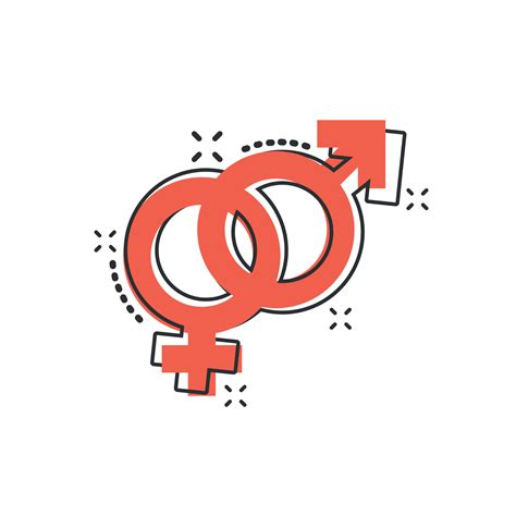 Vector Cartoon Gender Icon In Comic Style Men And Women Sign Illustration Pictogram Sex