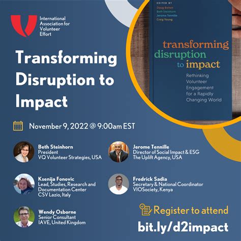 Webinar “transforming Disruption To Impact” Sul Tema Dei Volontari In