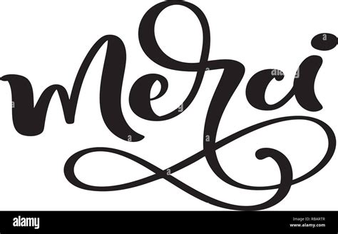 Vector Merci Letras Dibujada A Mano Moderna Y Elegante Caligrafía