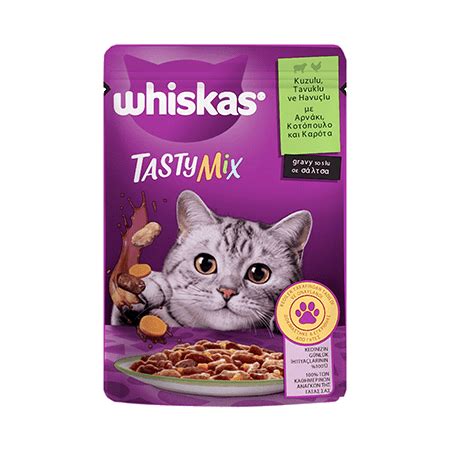 WHISKAS Tasty Mix Kuzulu Tavuklu ve Havuçlu Poşet Yaş Mama WHISKAS