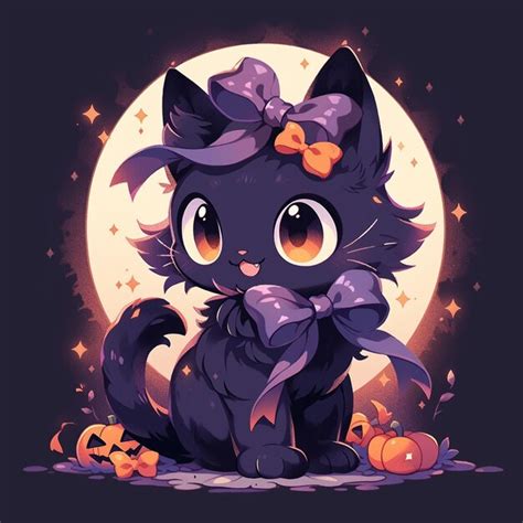 Premium Ai Image Cute Cat With Halloween