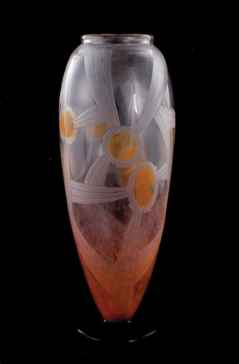 Art Deco Le Verre Francais Cameo Glass Vase Charles Schneid