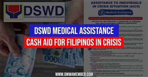 How To Get Cash Aid In Dswd Medical Assistance Program Owwa Member