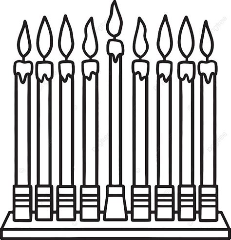 Hanukkah Menorah Isolated Coloring Page For Kids Color Colouring Page