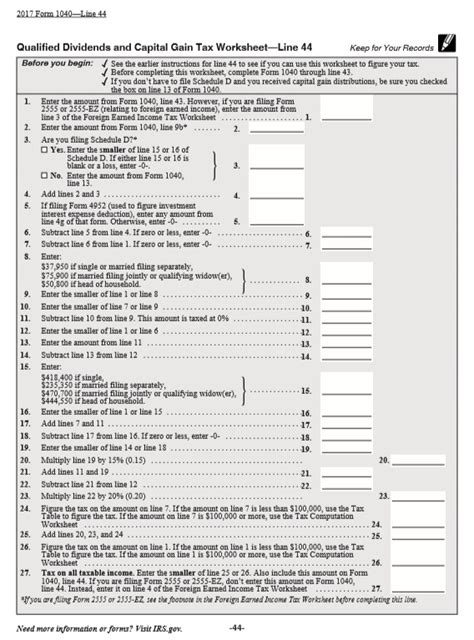 40 1040 Qualified Dividends Worksheet Worksheet For Fun