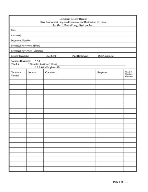 Free 14 Forms For Document Reviews In Pdf Ms Word