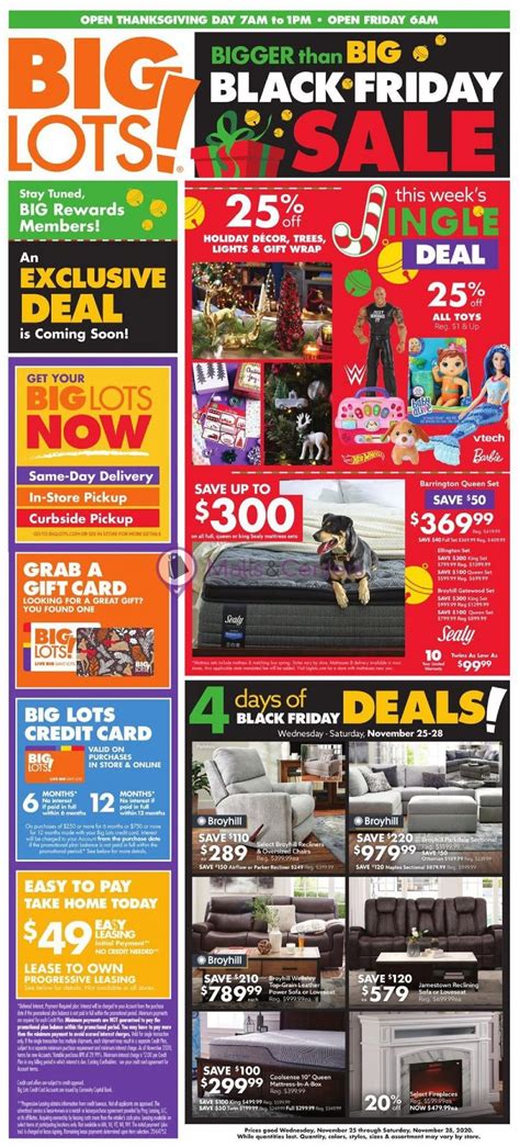 Big Lots Weekly Ad Valid From 11 25 2020 To 11 28 2020 MallsCenters