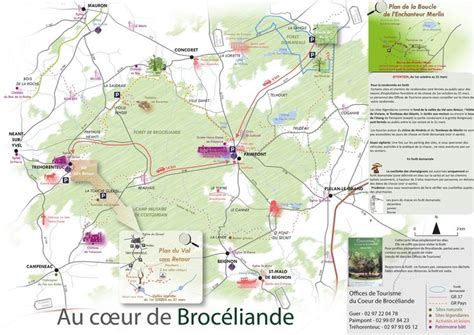 Cartes de la forêt de Brocéliande Brocéliande Foret de broceliande