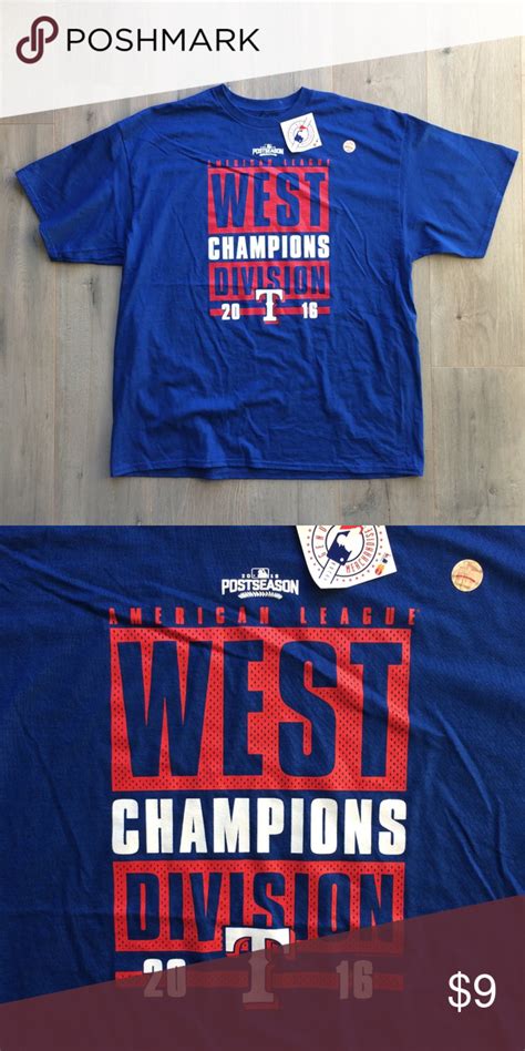 Texas Rangers 2016 AL West Division Tee T Shirt | Majestic shirts ...