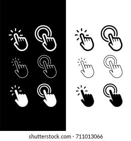 Collection Hand Clicking Icons Stock Vector Royalty Free