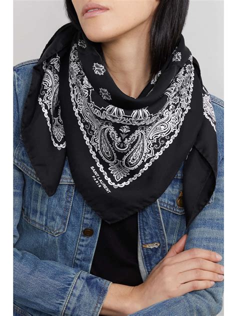 SAINT LAURENT Paisley Print Silk Twill Scarf NET A PORTER