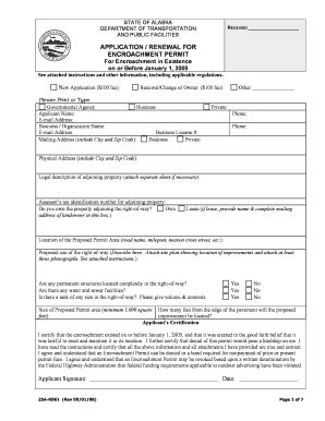 Fillable Online Dot State Ak Application Renewal For Encroachment