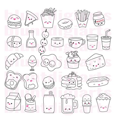 Kawaii Food Clipart Designs Kawaii Kawaii Clipart Food Clipart