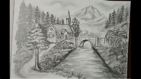 Beautiful Scenery Drawing With Pencil / Beautiful and easy scenery of ...