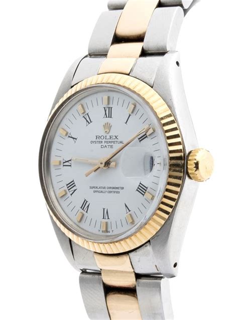 ROLEX Oyster Perpetual Date Orologio Da Polso Acciaio E Oro Ref 1500