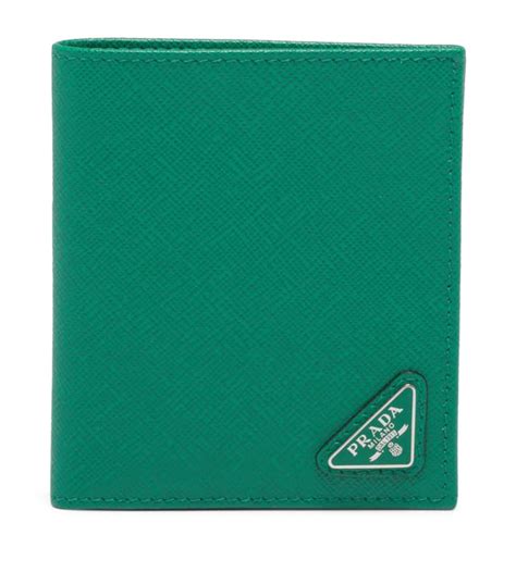 Mens Prada Green Saffiano Leather Bifold Wallet Harrods UK