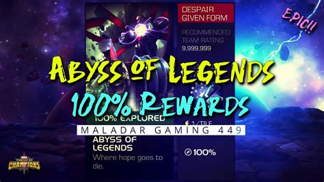 Epic Abyss Of Legends 100 Rewards Opening Marvel Contest Of Champions Youtube