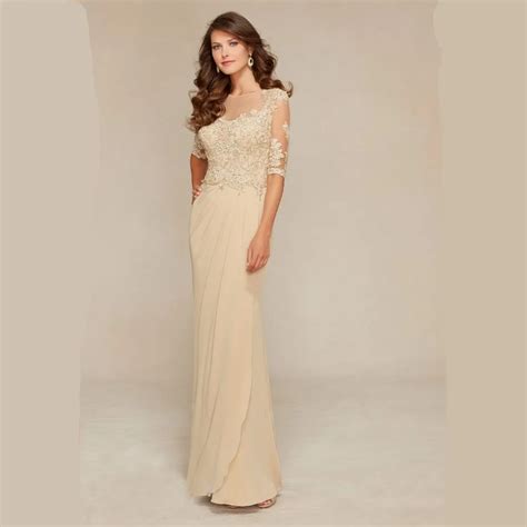 Beaded Lace Champagne Plus Size Mother Of The Bride Dresses For