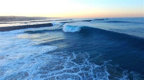 Huge Surf Sunrise At The Wedge Newport Beach 4k Drone Aerial Youtube