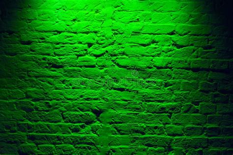 Fondo Verde De Neón De La Textura De La Pared De Ladrillo Del Grunge