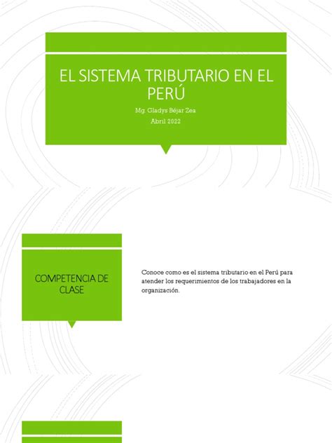 Sistema Tributario Estructura Del Sistema Tributario Peruano Pdf