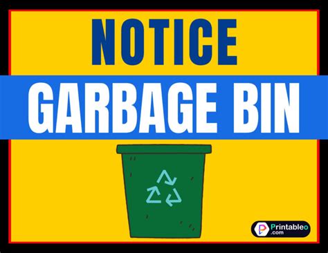 27printable Trash And Garbage Sign Download Free Pdfs