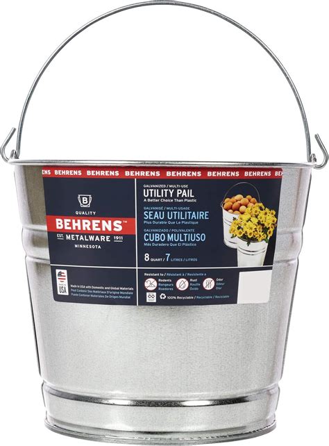 Amazon Behrens Gs Galvanized Steel Pail Quart Health