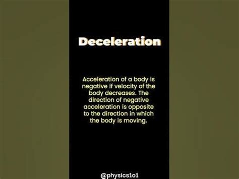 deceleration learn physics youtube