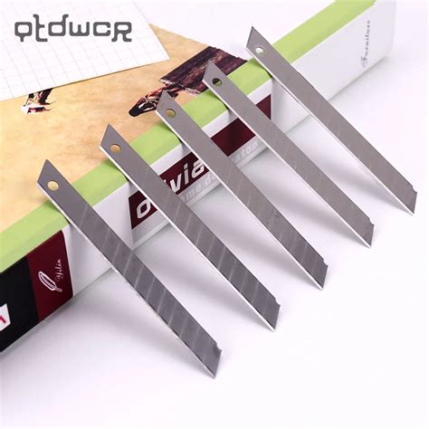 10pcs Office Supplies Utility Knife Refill Blades Alloy Steel Replaceable Blades Cutting Blade