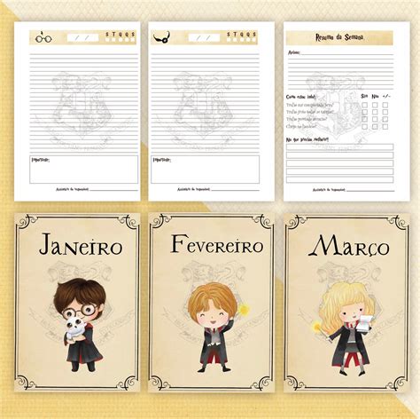 Arquivo Digital Agenda Escolar Harry Potter no Elo7 Ateliê Beatriz