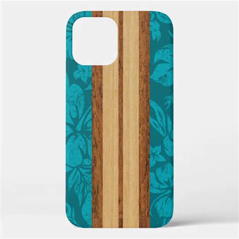 Sunset Beach Faux Wood Surfboard Hawaiian Teal Case Mate Iphone Case Zazzle