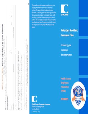 Fillable Online Psea Voluntary Accident Insurance Plan PSEA Psea