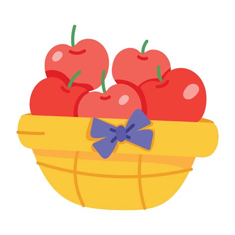 Trendy Apples Basket 17182887 Vector Art At Vecteezy