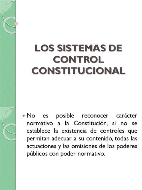 Los Sistemas De Control Constitucional Descargar Gratis Pdf