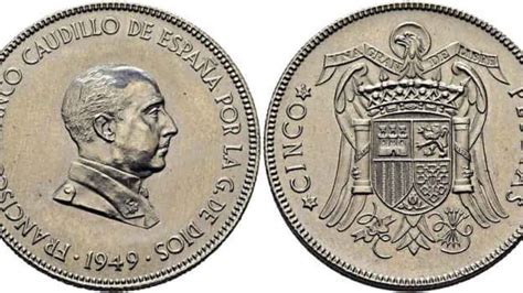 Estas Son Las Tres Monedas De Cinco Pesetas De Franco Del Año 1949 Que