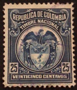 Stamp Coat Of Arms Colombia Revenue StampsCol CO 1917 08