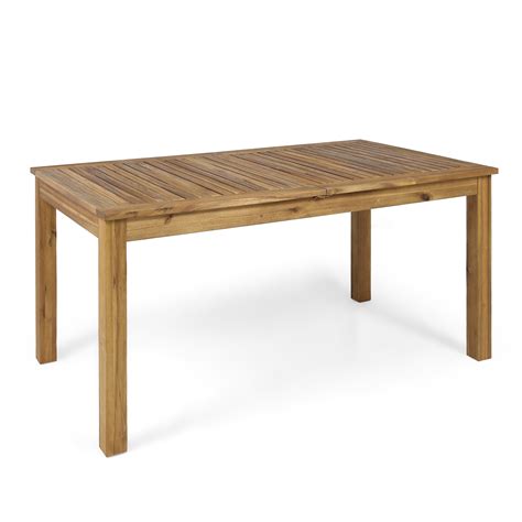 Eric Outdoor Expandable Acacia Wood Dining Table, Natural Finish ...