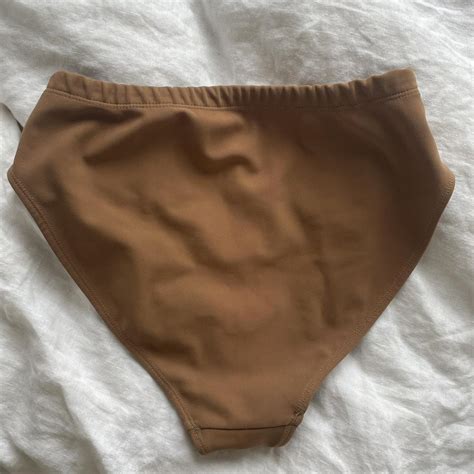 Nu Swim Bikini Bottoms In Tobacco Mid Waist High Depop