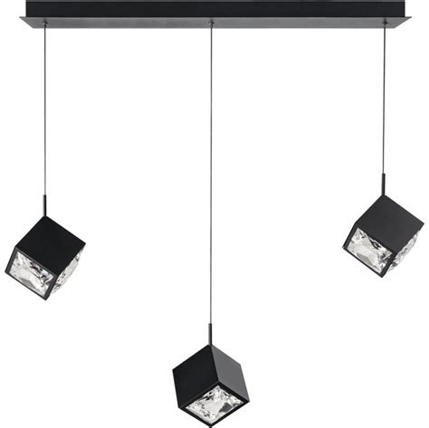 DweLED By WAC PD 29303L BK Ice Cube Contemporary Black LED Multi Drop