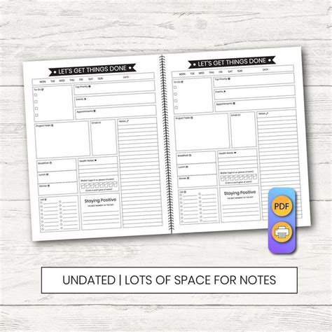 Let S Get Things Done Daily Planner Printable Etsy Daily Planner