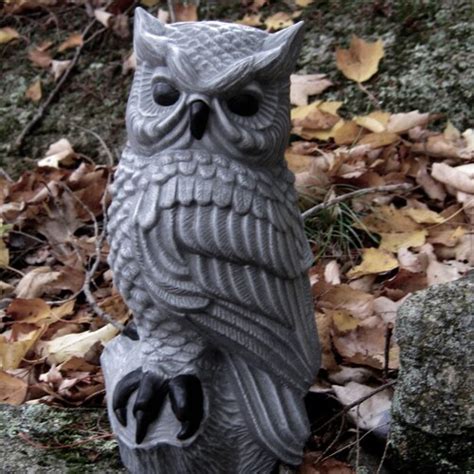 Owl Garden Statue Concrete Cement Owls Door Stop Concrete Etsy