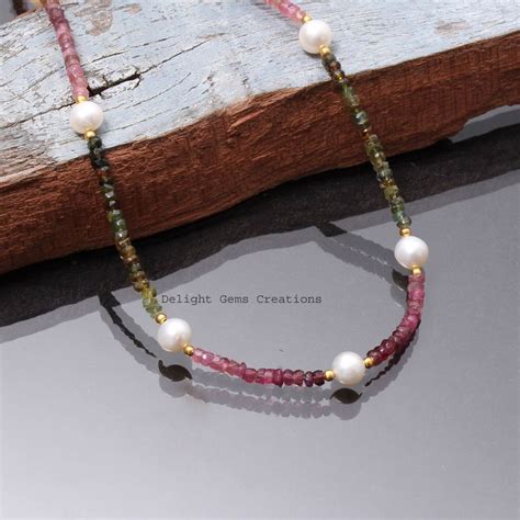 Tourmaline Beads Tourmaline Necklace Gemstone Necklace Beaded