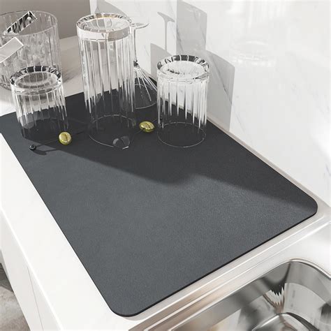 Diatomite Dish Drying Mat Super Water Absorbent Drying Mat For Kitchen